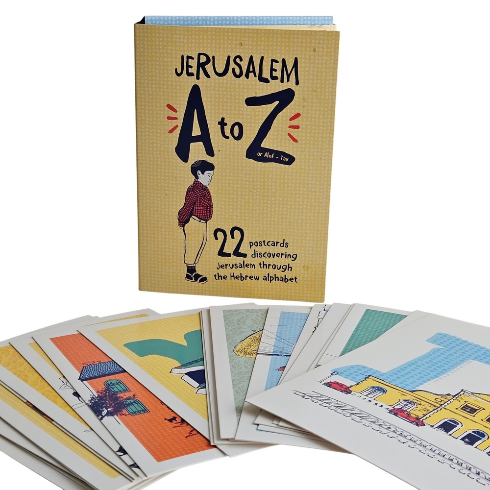 Jerusalem A to Z Hebrew Alphabet Postcard Set CityKat Stories‎ Israel NEW